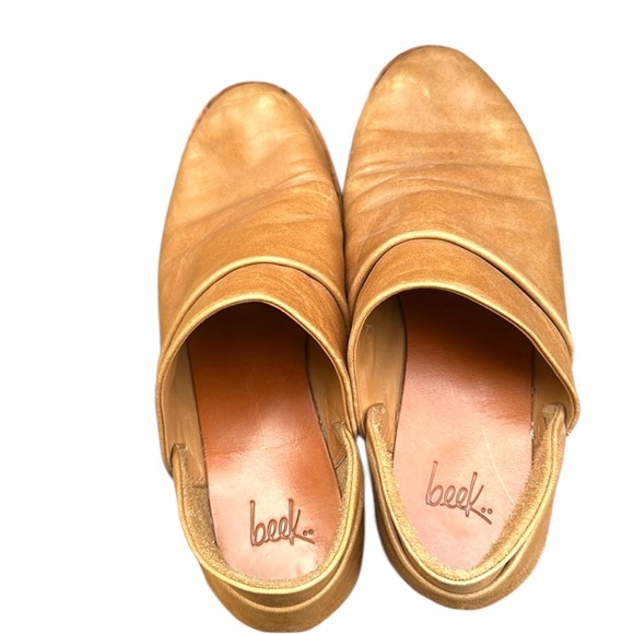 Beek Puffin by Two Birds UNISEX Tan Leather Slip-On Booties Shoes - Picture 11 of 13